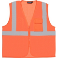 S169 ANSI Class 2 Hi-Viz Orange Mesh Vest with Zipper (Medium)